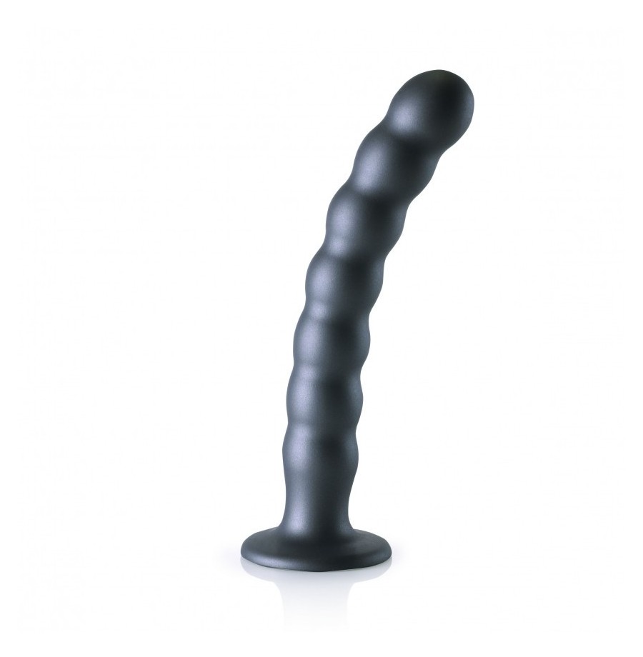 Dildo vaginale con ventosa a sfere Beaded G-Spot Dildo 8'' / 20,5 cm Gun Metal