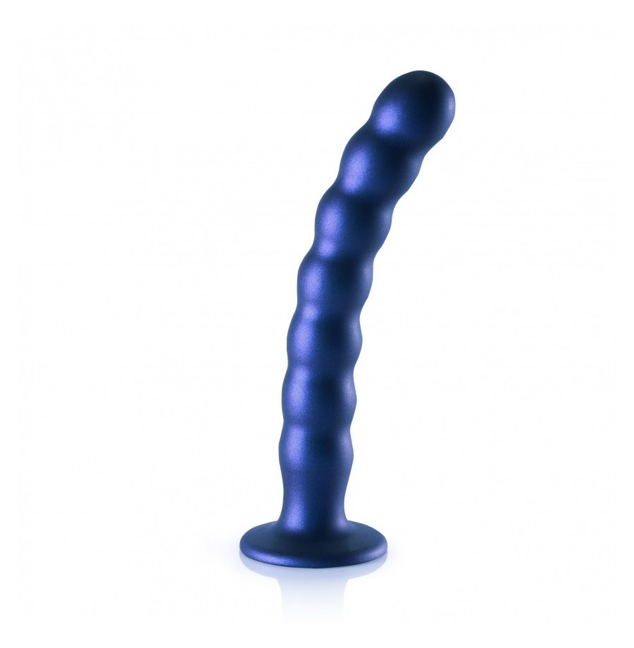 Dildo vaginale con ventosa a sfere Beaded G-Spot Dildo 8'' / 20,5 cm Metallic Blue