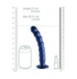 Dildo vaginale con ventosa a sfere Beaded G-Spot Dildo 8'' / 20,5 cm Metallic Blue