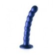 Dildo vaginale con ventosa a sfere Beaded G-Spot Dildo 6,5'' / 16,5 cm Metallic Blue