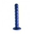 Dildo vaginale con ventosa a sfere Beaded G-Spot Dildo 6,5'' / 16,5 cm Metallic Blue