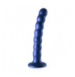 Dildo vaginale con ventosa a sfere Beaded G-Spot Dildo 6,5'' / 16,5 cm Metallic Blue