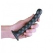 Dildo vaginale con ventosa a sfere Beaded G-Spot Dildo 6,5'' / 16,5 cm Gun Metal