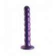 Dildo vaginale con ventosa a sfere Beaded G-Spot Dildo 6,5'' / 16,5 cm Metallic Purple