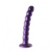 Dildo vaginale con ventosa a sfere Beaded G-Spot Dildo 6,5'' / 16,5 cm Metallic Purple