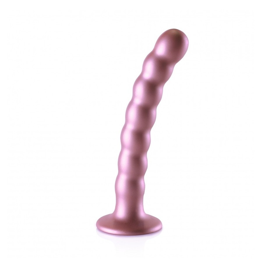 Dildo vaginale con ventosa a sfere Beaded G-Spot Dildo 6,5'' / 16,5 cm Rose Gold