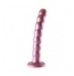 Dildo vaginale con ventosa a sfere Beaded G-Spot Dildo 6,5'' / 16,5 cm Rose Gold