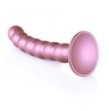 Dildo vaginale con ventosa a sfere Beaded G-Spot Dildo 6,5'' / 16,5 cm Rose Gold