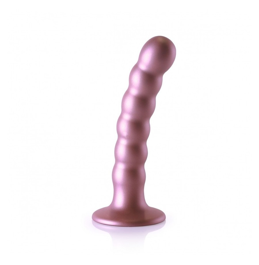 Dildo vaginale con ventosa a sfere Beaded G-Spot Dildo 5'' / 13 cm Rose Gold