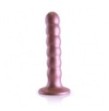 Dildo vaginale con ventosa a sfere Beaded G-Spot Dildo 5'' / 13 cm Rose Gold