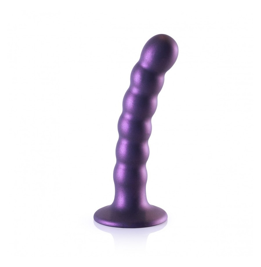 Dildo vaginale con ventosa a sfere Beaded G-Spot Dildo 5'' / 13 cm Metallic Purple