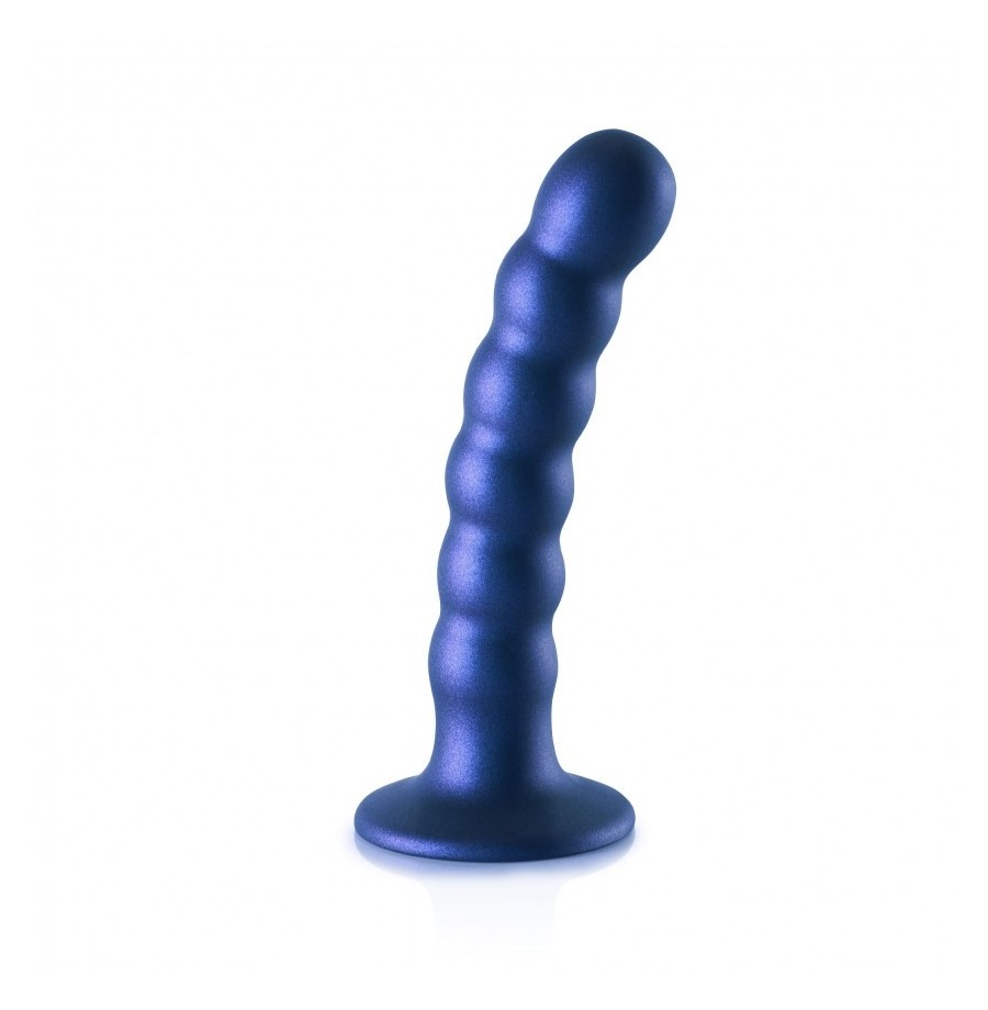 Dildo vaginale con ventosa a sfere Beaded G-Spot Dildo 5'' / 13 cm Metallic Blue