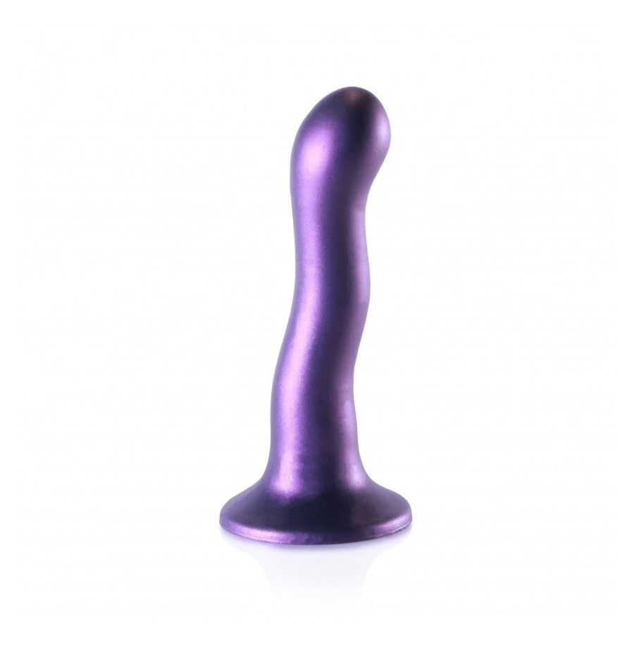 Dildo vaginale con ventosa Ultra Soft Curvy G-Spot Dildo 7''/17 cm Metallic Purple