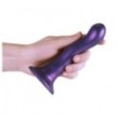 Dildo vaginale con ventosa Ultra Soft Curvy G-Spot Dildo 7''/17 cm Metallic Purple