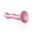 Dildo vaginale con ventosa Ultra Soft Curvy G-Spot Dildo 7''/17 cm Rose Gold