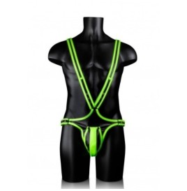 Body bondage Full Body Harness GitD Neon Green/Black - Abbigliament...