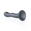 Dildo vaginale con ventosa Ultra Soft Curvy G-Spot Dildo 7''/17 cm Gun Metal