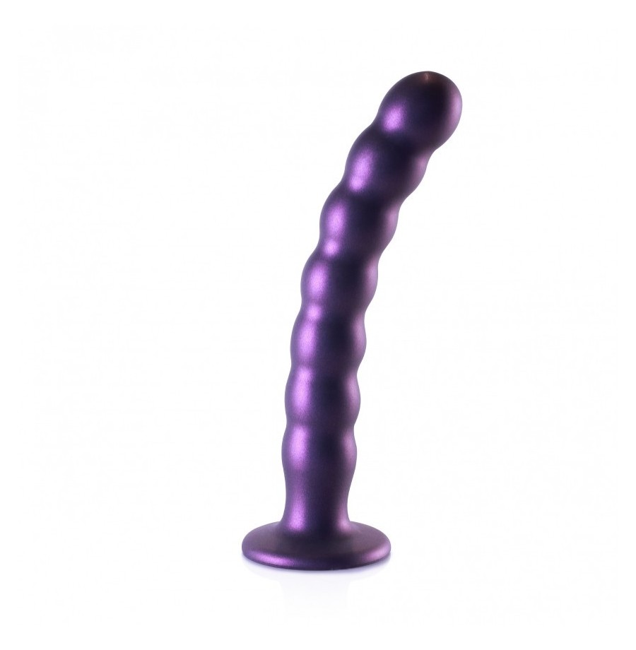 Dildo vaginale con ventosa a sfere Beaded G-Spot Dildo 8'' / 20,5 cm Metallic Purple