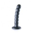 Dildo vaginale con ventosa a sfere Beaded G-Spot Dildo 5'' / 13 cm Gun Metal