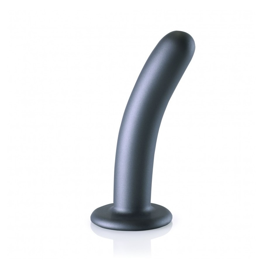 Dildo vaginale con ventosa Smooth G-Spot Dildo 6'' / 14,5 cm Gun Metal