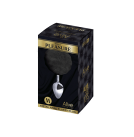 Plug anale con coda Metal Anal Fluffy Plug M black - Plug Anale - S...