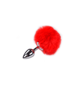 Plug anale con coda Metal Anal Fluffy Plug S red - Plug Anale - Sex...