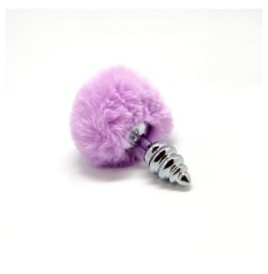 Plug anale con coda Metal Anal Fluffy Twist Plug S purple - Plug An...