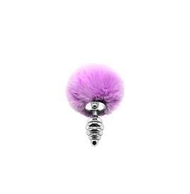 Plug anale con coda Metal Anal Fluffy Twist Plug S purple - Plug An...