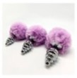 Plug anale con coda Metal Anal Fluffy Twist Plug S purple