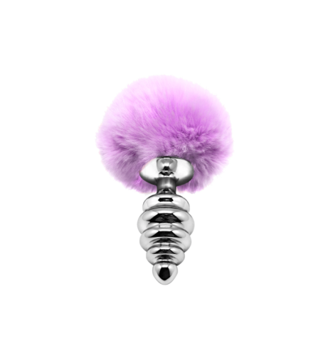 Plug anale con coda Metal Anal Fluffy Twist Plug M purple - Plug An...