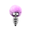 Plug anale con coda Metal Anal Fluffy Twist Plug L purple