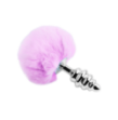 Plug anale con coda Metal Anal Fluffy Twist Plug L purple