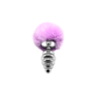 Plug anale con coda Metal Anal Fluffy Twist Plug L purple