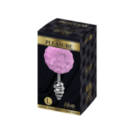 Plug anale con coda Metal Anal Fluffy Twist Plug L purple - Plug An...