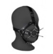 Imbracatura viso con morso Head Harness with Spider Gag and Nose Hooks Black