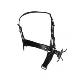 Imbracatura viso con morso Head Harness with Spider Gag and Nose Ho...