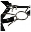 Imbracatura viso con morso Head Harness with Spider Gag and Nose Hooks Black