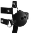 Imbracatura viso con morso Head Harness with Breathable Ball Gag and Nose Hooks Black