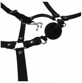 Imbracatura viso con morso Head Harness with Breathable Ball Gag an...