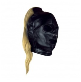 Maschera con coda Mask with Blonde Ponytail Black - Maschere - Sexy...