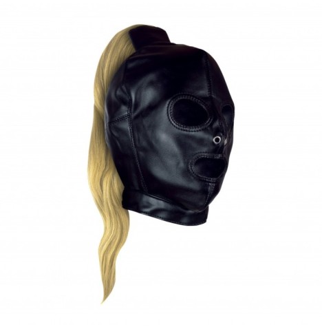 Maschera con coda Mask with Blonde Ponytail Black - Maschere - Sexy...