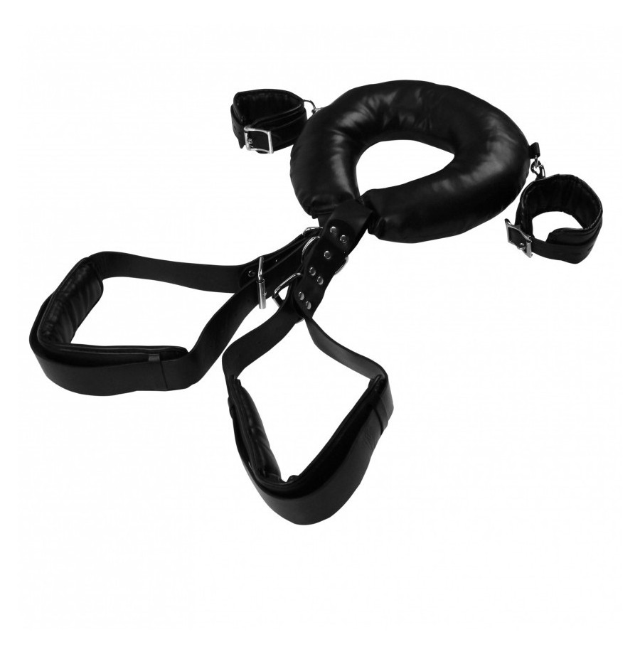 Fascia con manette per polsi e cosce Padded Thigh Sling with Hand Cuffs Black