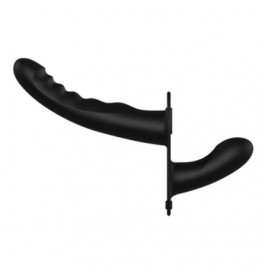 Dildo indossabile doppio Dual Silicone Ribbed Strap-On Adjustable B...