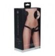 Dildo indossabile doppio Dual Silicone Ribbed Strap-On Adjustable Black