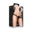 Dildo indossabile doppio Dual Silicone Ribbed Strap-On Adjustable Black