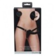 Vibratore indossabile doppio Dual Vibrating Silicone Ribbed Strap-On Adjustable Black