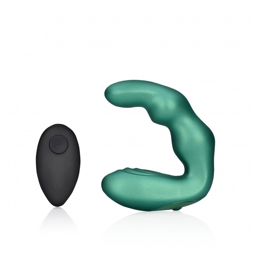 Vibratore anale per prostata Bent Vibrating Prostate Massager with Remote Control Metallic Green