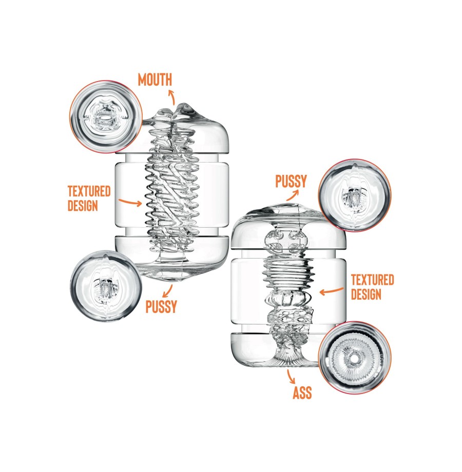 Masturbatore maschile doppio Clear Shot Double Masturbator
