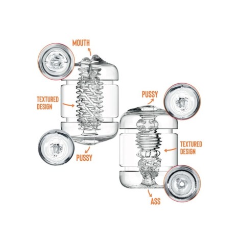 Masturbatore maschile doppio Clear Shot Double Masturbator - Mastur...