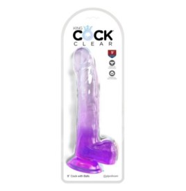 Fallo realistico con ventosa King Cock Clear 9 Inch Balls purple - ...